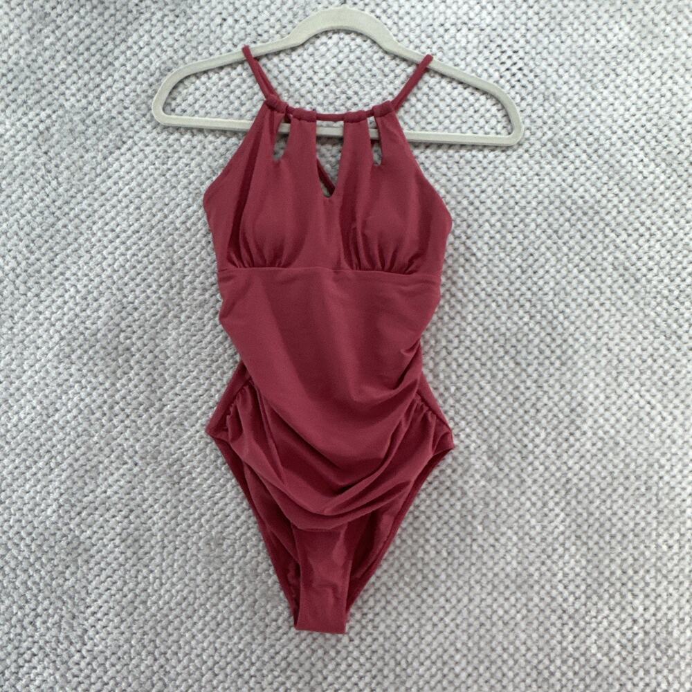CupShe Swimsuit One Piece Womens S Red Halter Padded Cup Beach Vacation New